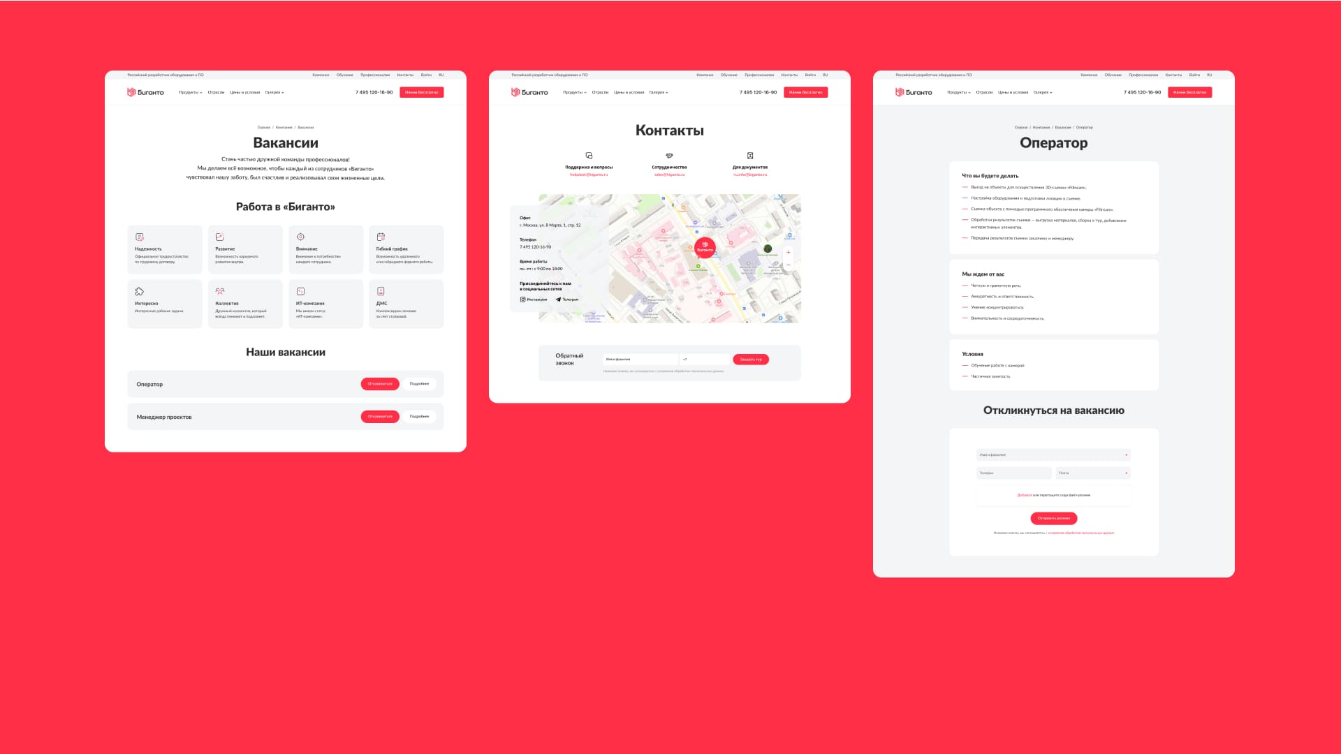 Биганто. Контакты и вакансии