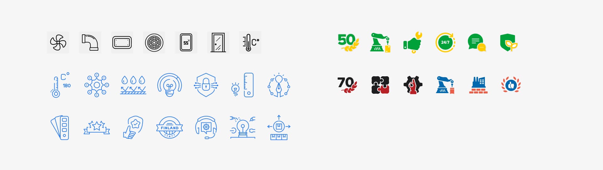 Контакт Плюс. Наборы иконок для всех лендингов