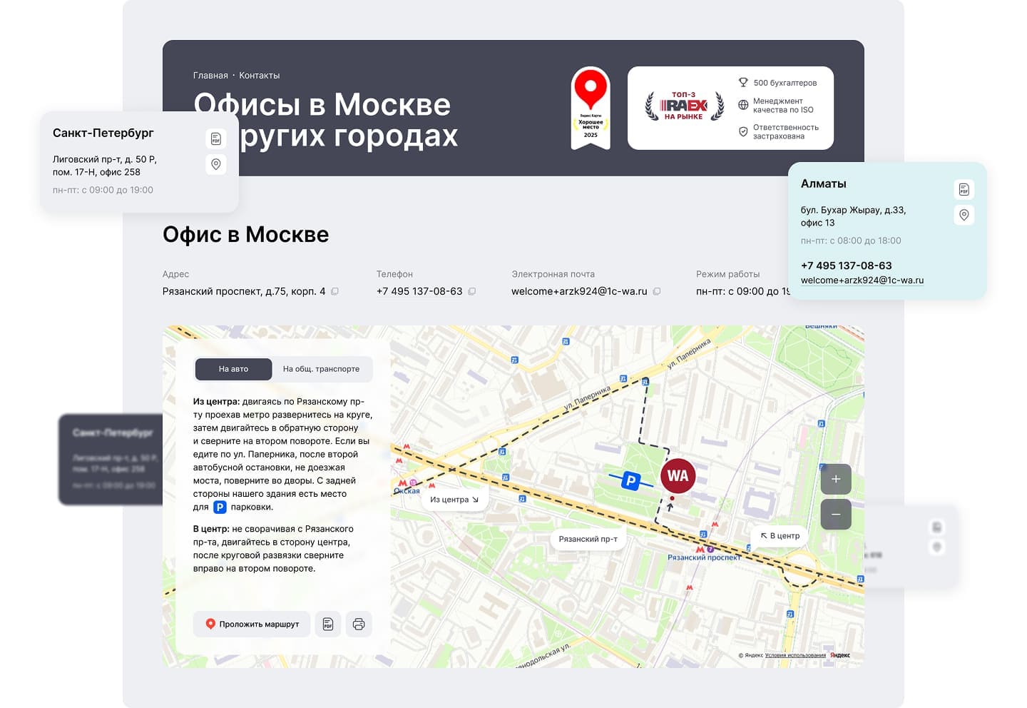 1c-wiseadvice. Контакты